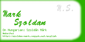 mark szoldan business card
